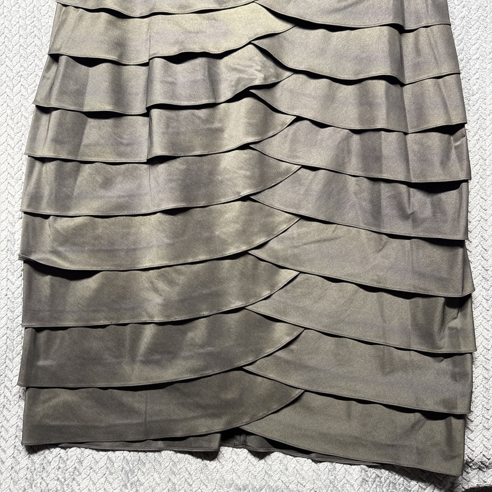 Adrianna Papell Woman 20W Black Tiered Cocktail Dress Sleeveless V-Neck - Picture 3 of 12